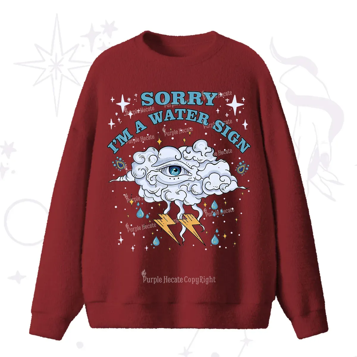 Purplehecate Sorry I'm A Water Sign Fuzzy Ugly Sweater