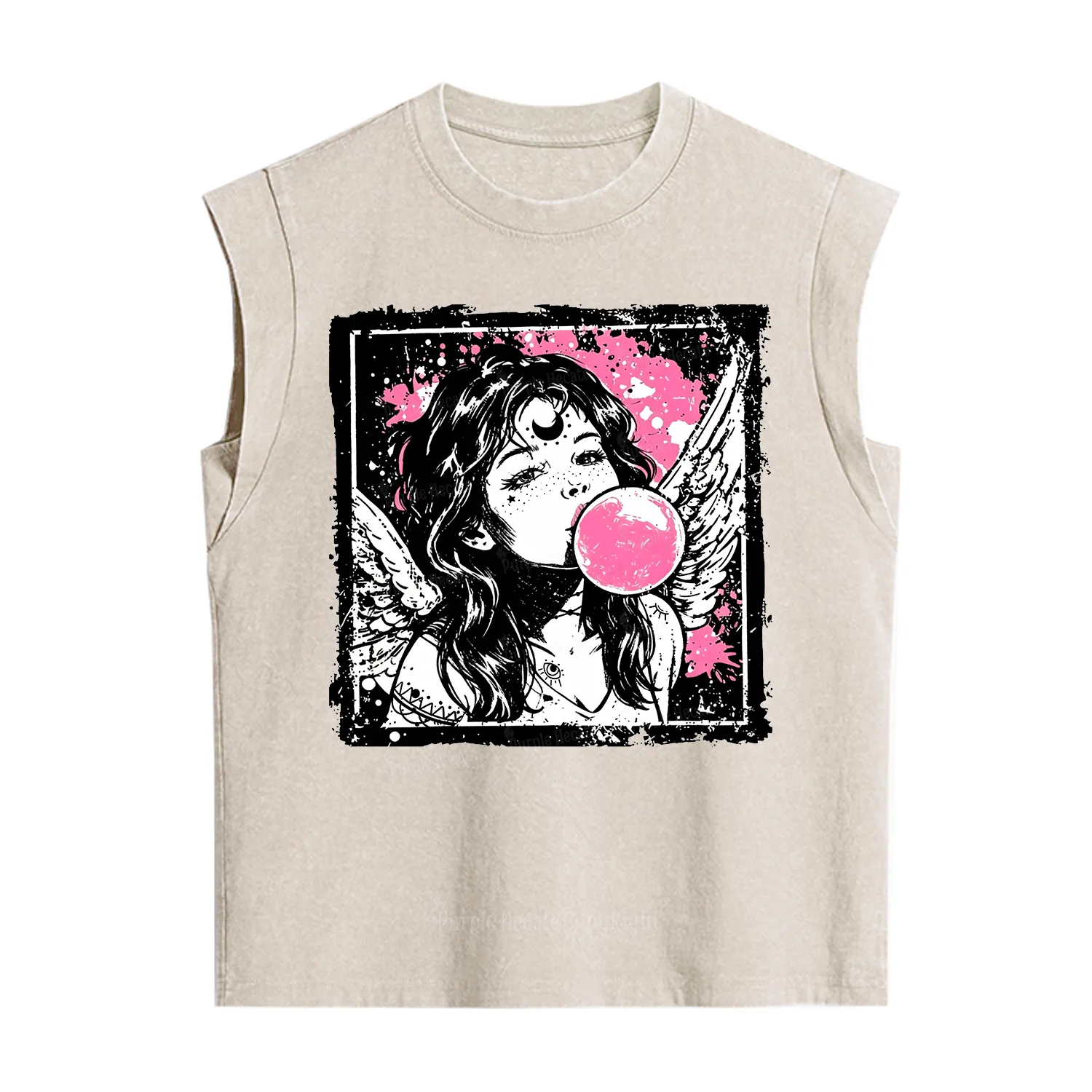 Purplehecate Grunge Angel with Bubblegum Vintage Washed Tank
