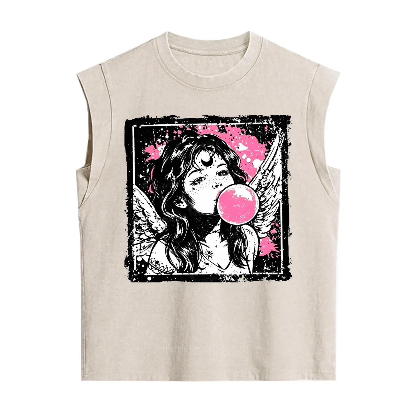 Purplehecate Grunge Angel with Bubblegum Vintage Washed Tank