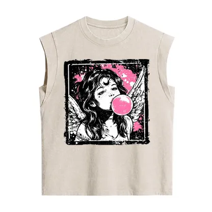 Purplehecate Grunge Angel with Bubblegum Vintage Washed Tank