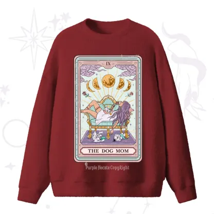 Purplehecate The Dog Mom Tarot Fuzzy Ugly Sweater