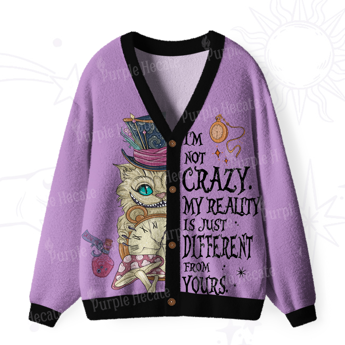 Purplehecate I'm Not Crazy My Reality Is Just Different From Ugly Cardigan Sweaters