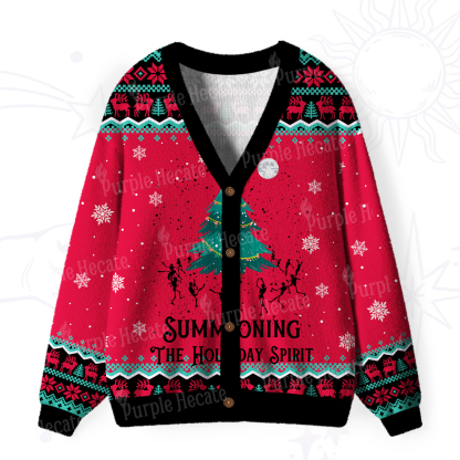 Purplehecate Christmas The Holiday Spirit Ugly Cardigan Sweaters