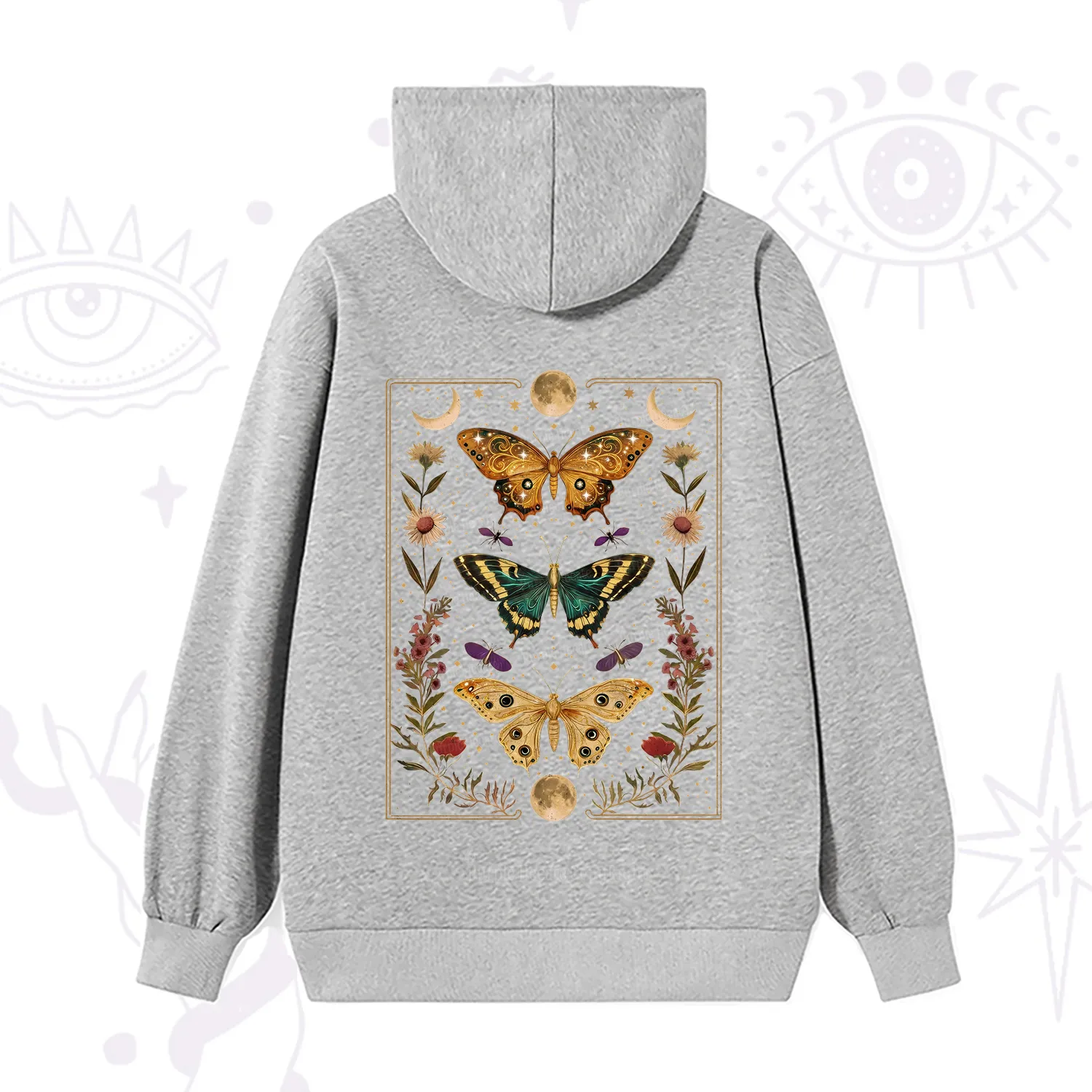 Purplehecate Sun and Moon Butterfly Hoodie