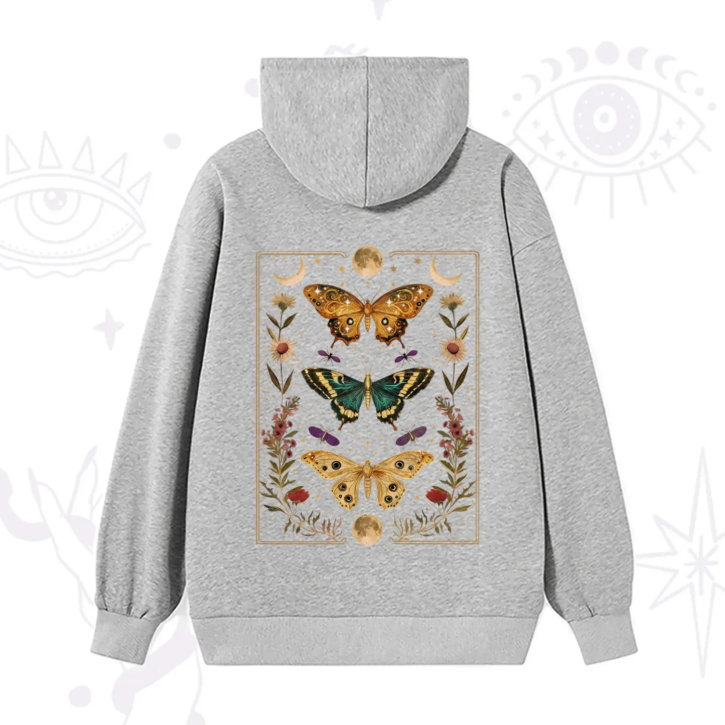Purplehecate Sun and Moon Butterfly Hoodie