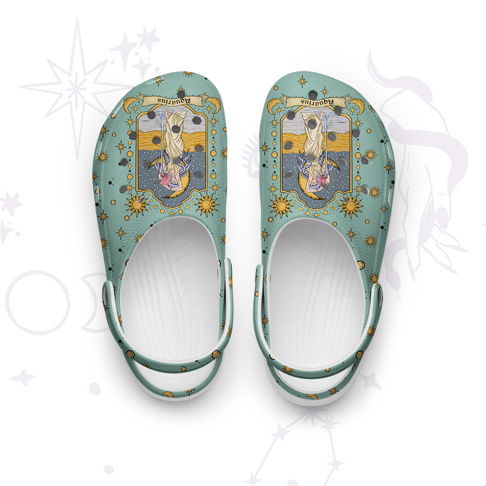 Purplehecate Aquarius Zodiac Rubber Clogs