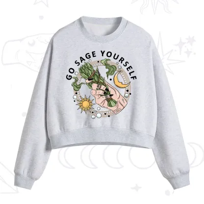 Purplehecate Go Sage Yourself Fleece Cropped Sweatshirt