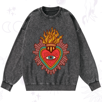 Purplehecate Sacred Heart Washed Sweatshirt