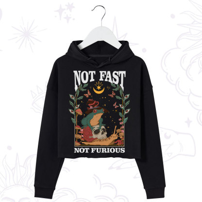 Purplehecate Not Fast Not Furious Crop Hoodie