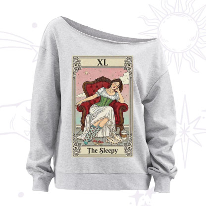 Purplehecate The Sleepy Tarot Off The Shoulder Sweatshirt