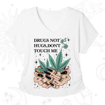Purplehecate Drugs Not Hugs V-Neck T-Shirt