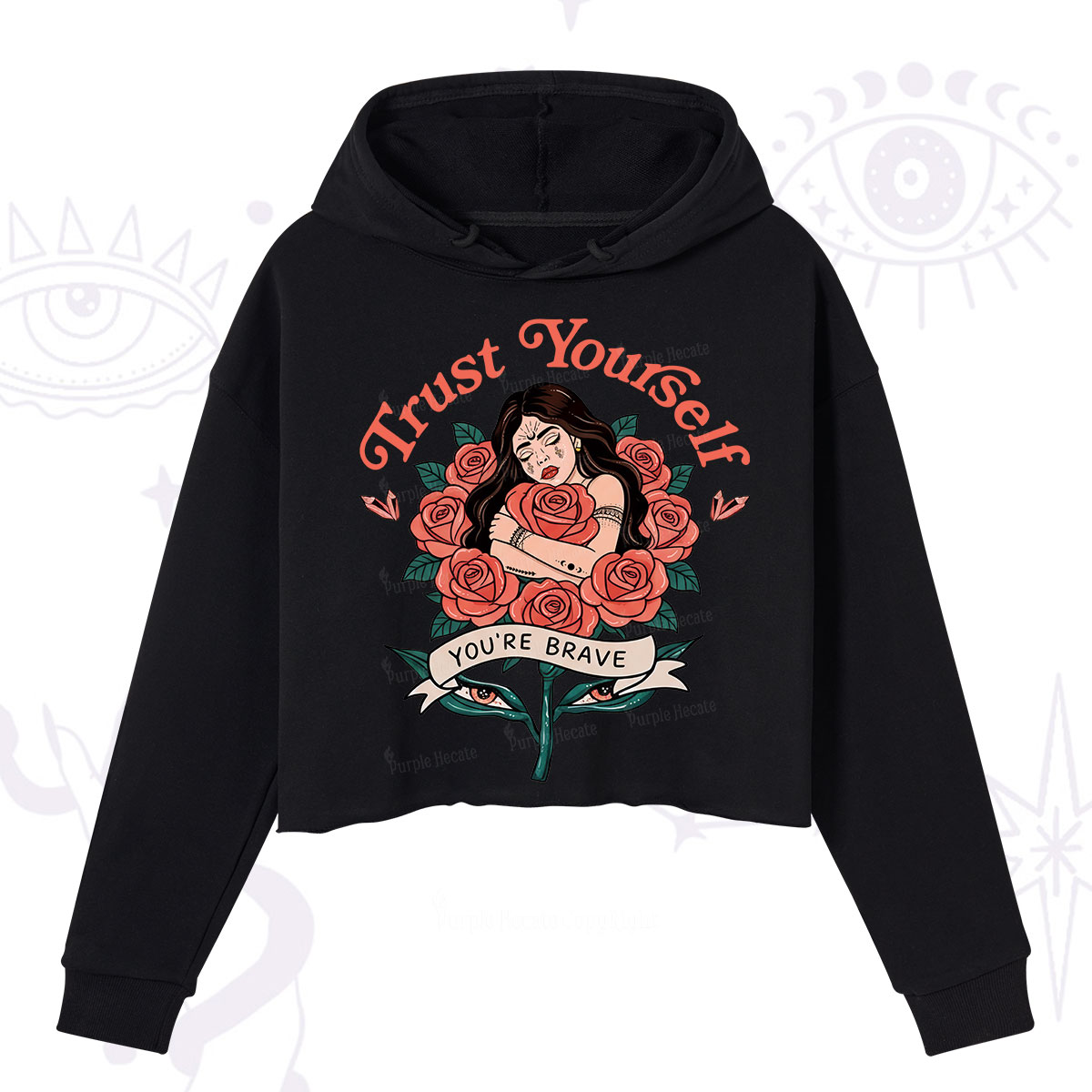 Purplehecate Trust Yourself Crop Hoodie