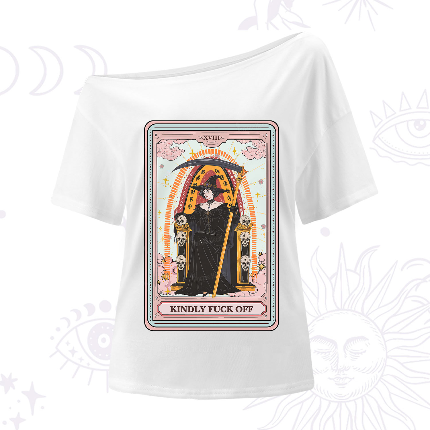 Purplehecate The Kindly Fuck Off Tarot One Shoulder T-Shirt