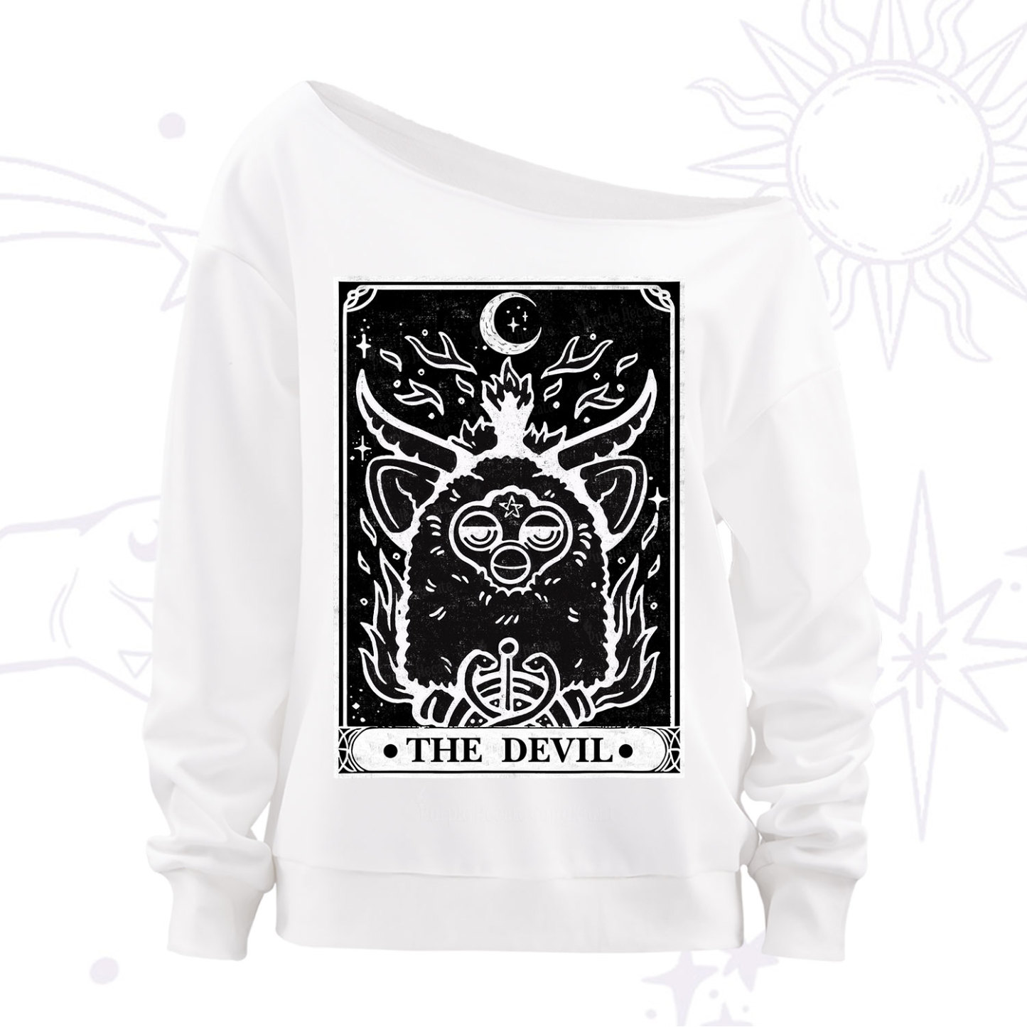 Purplehecate The Devil Tarot Off The Shoulder Sweatshirt