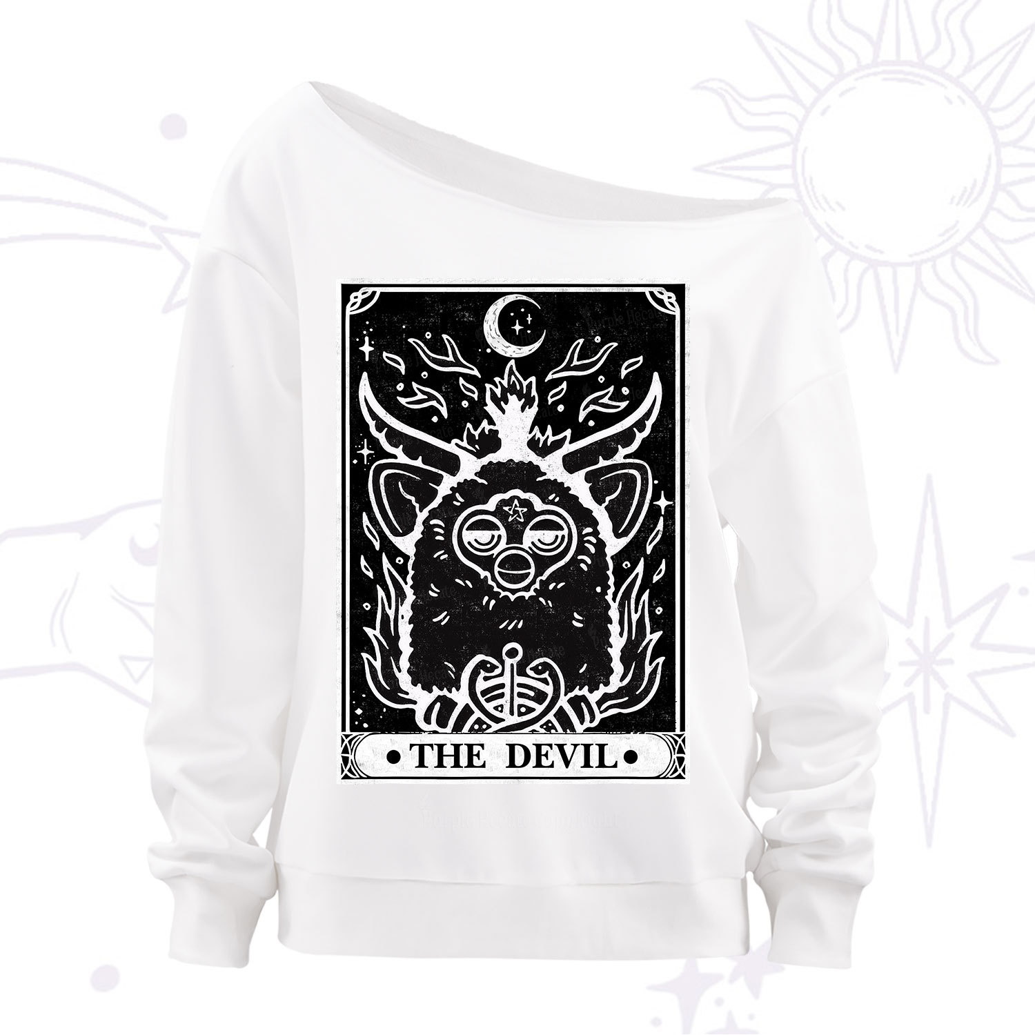 Purplehecate The Devil Tarot Off The Shoulder Sweatshirt
