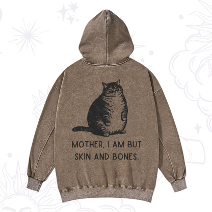 Purplehecate Cat Mother I Am But Skin And Bones Washed Hoodie