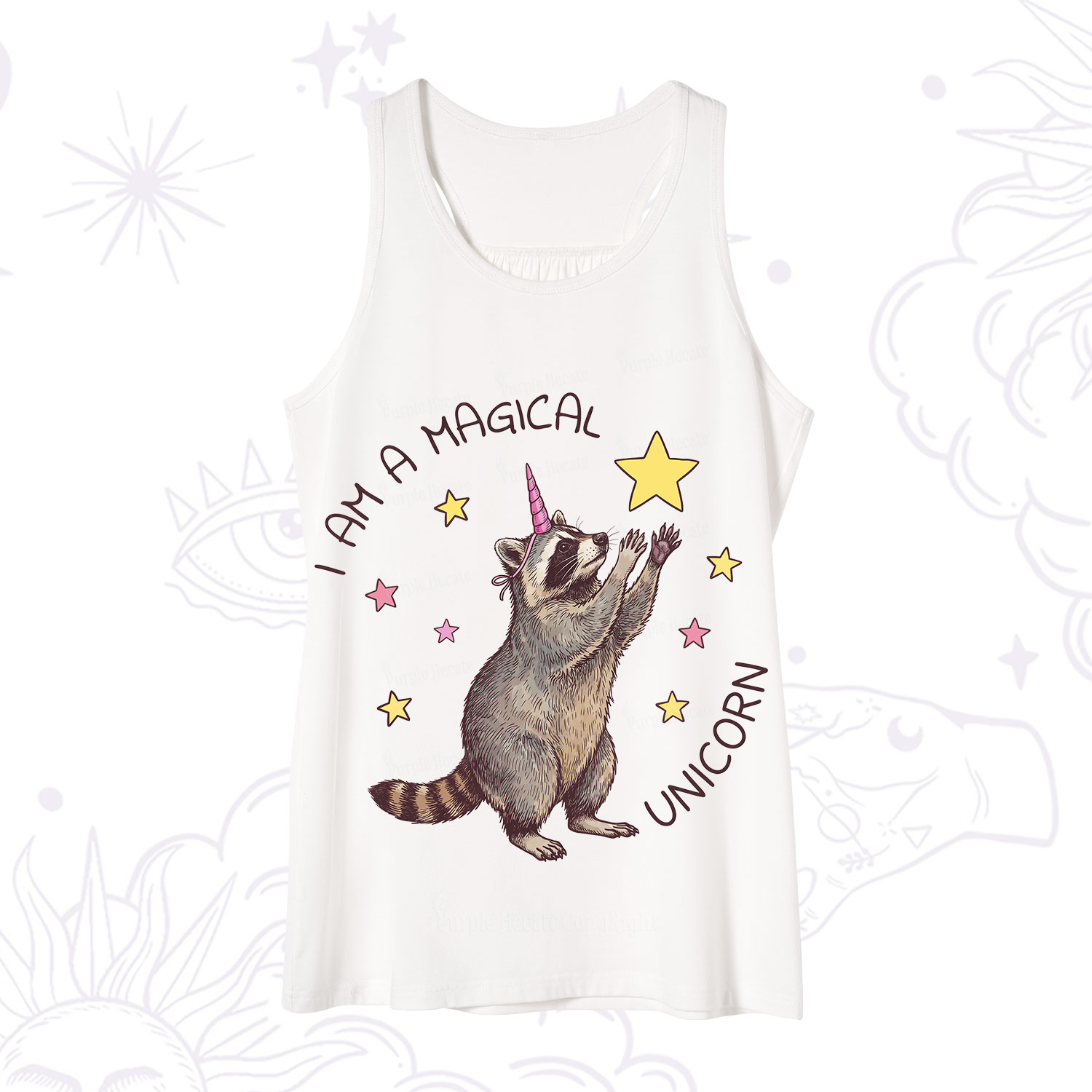 Purplehecate I Am A Magical Unicorn Raccoon Tank