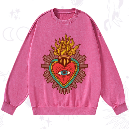 Purplehecate Sacred Heart Washed Sweatshirt