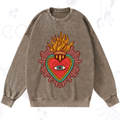 Purplehecate Sacred Heart Washed Sweatshirt