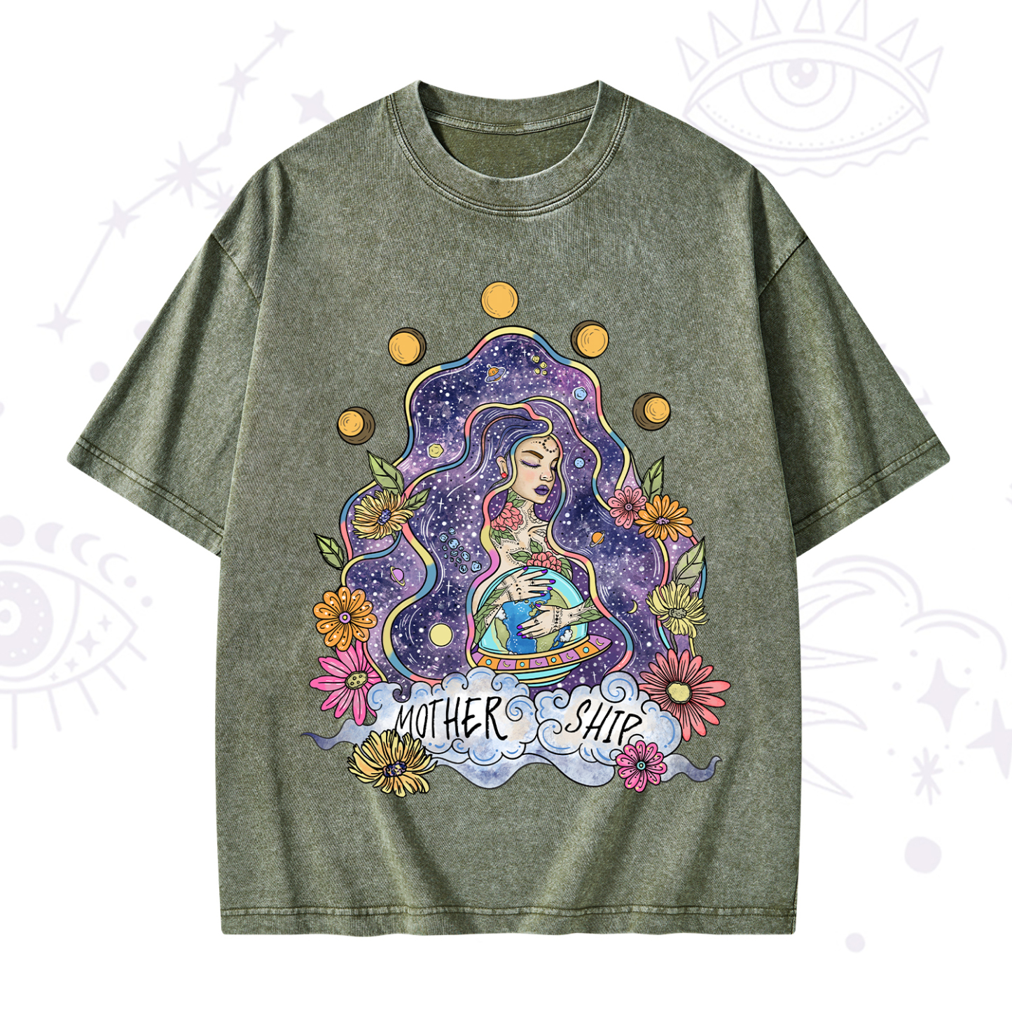 Purplehecate Mother Ship Washed T-Shirt