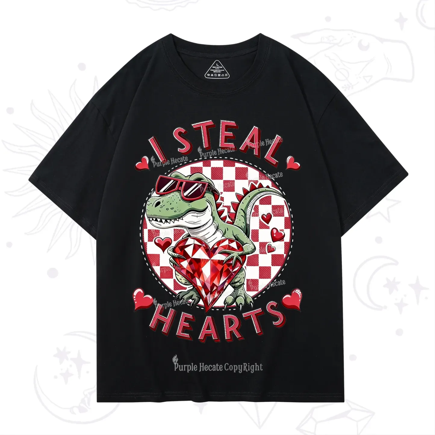 Purplehecate I Steal Hearts Valentine T-Shirt