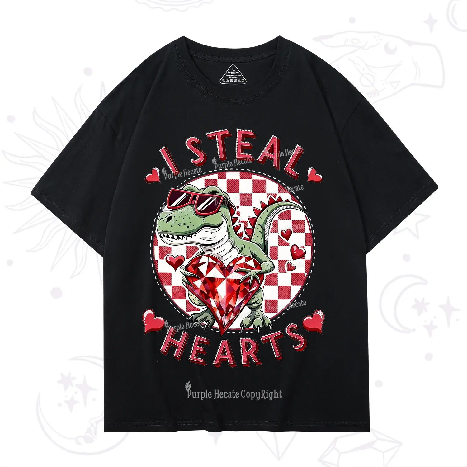 Purplehecate I Steal Hearts Valentine T-Shirt