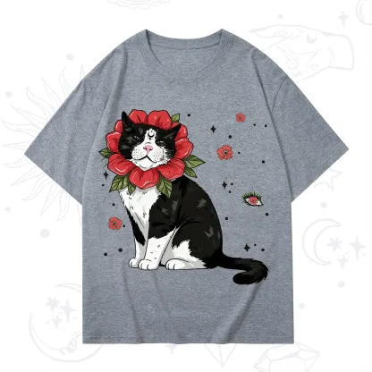 Purplehecate Cat in Flower Crown T-Shirt
