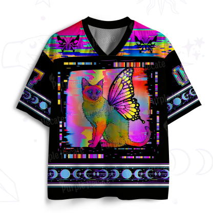 Purplehecate Fairy Wing Cat Moon Phase Fantasy Mesh Jersey