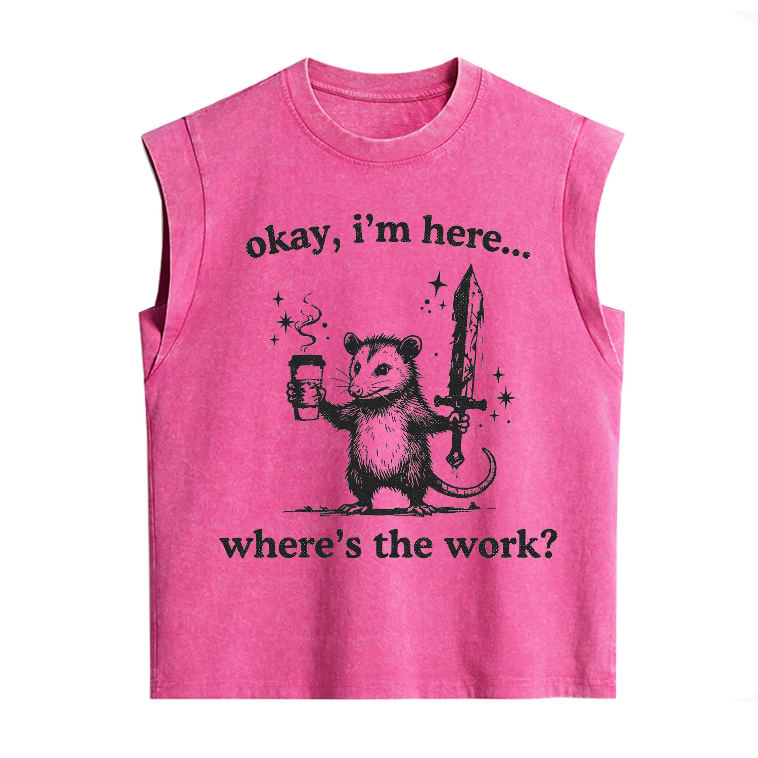 Purplehecate Okay I'm Here Where's The Work Vintage Washed Tank