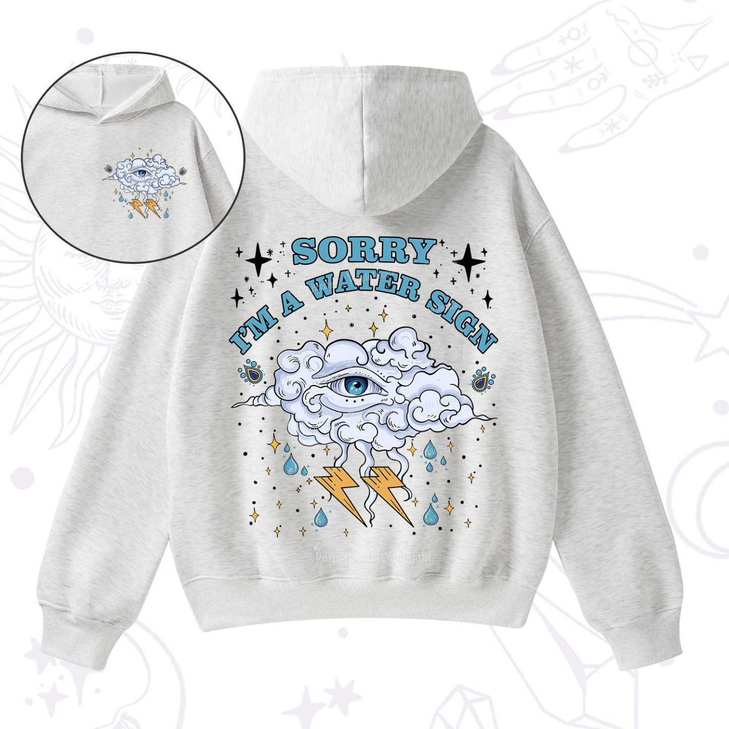 Purplehecate Sorry I'm A Water Sign Fleece Hoodie Suit