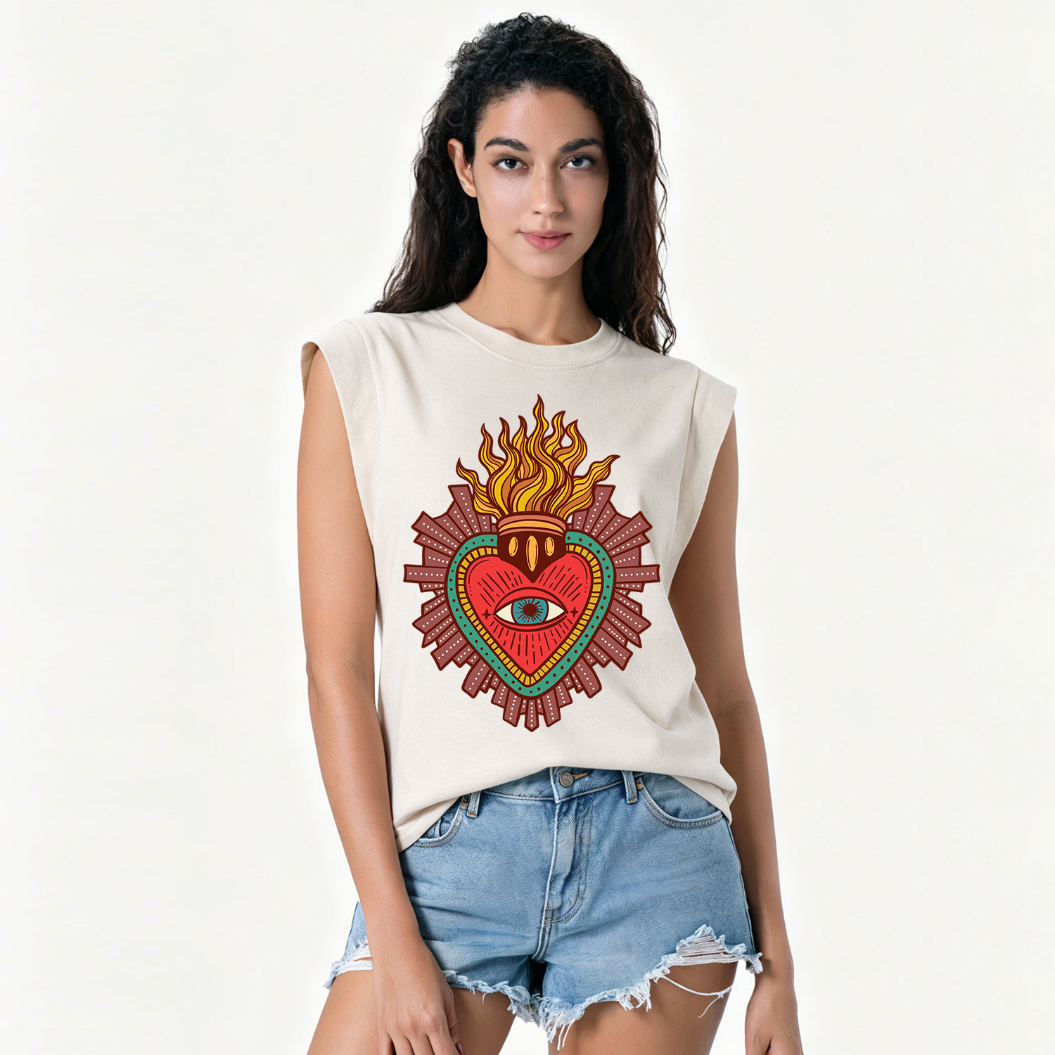 Purplehecate Sacred Heart Vintage Washed Tank