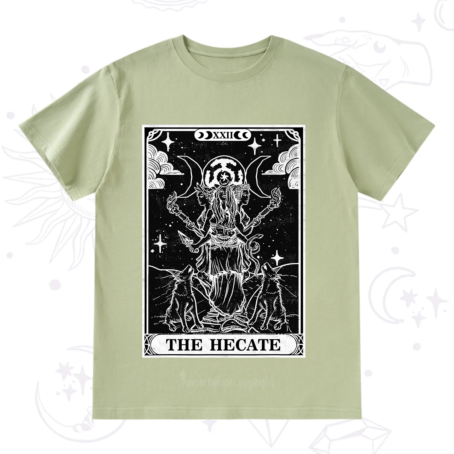 Purplehecate The Dark Moon Goddess Hecate Tarot T-Shirt