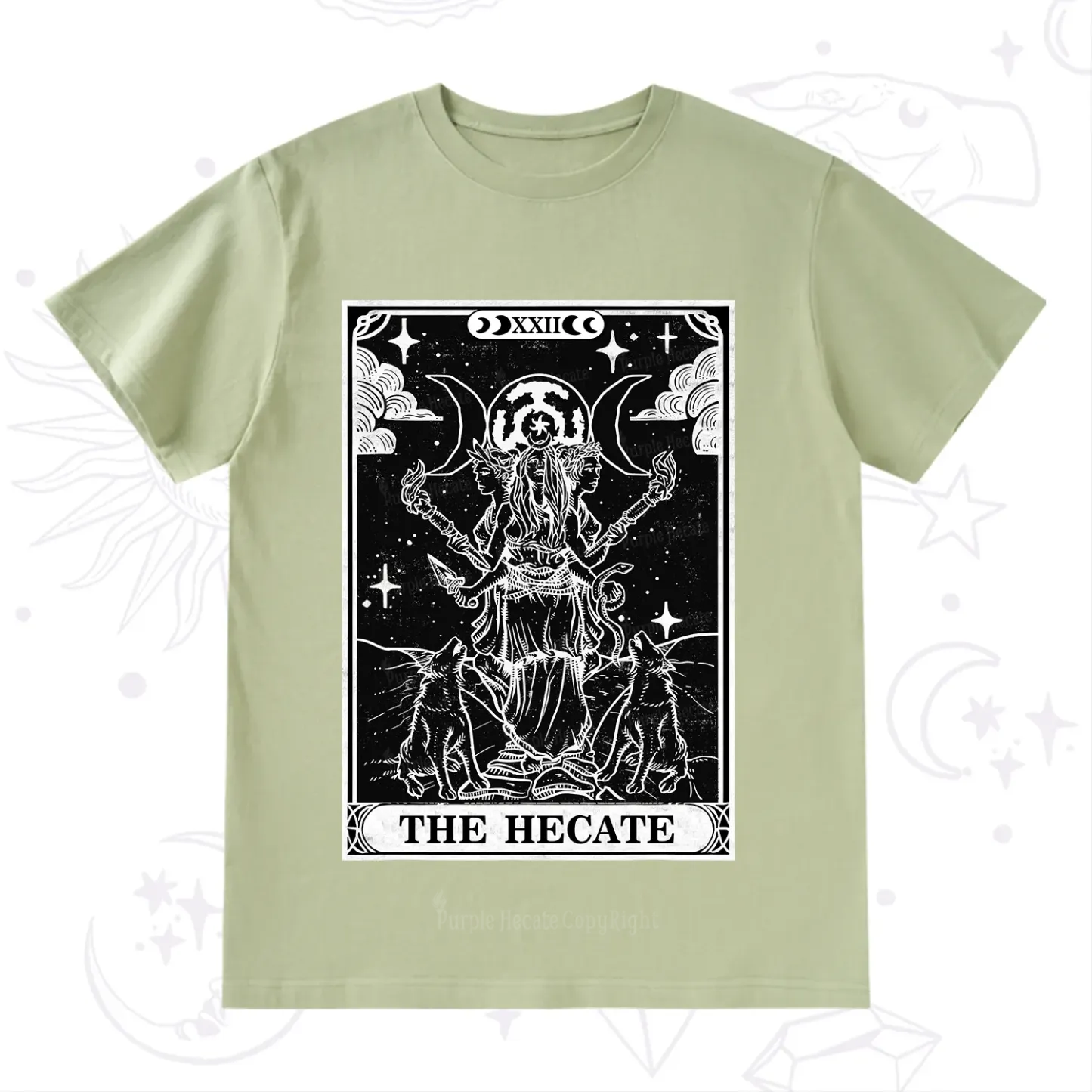 Purplehecate The Dark Moon Goddess Hecate Tarot T-Shirt