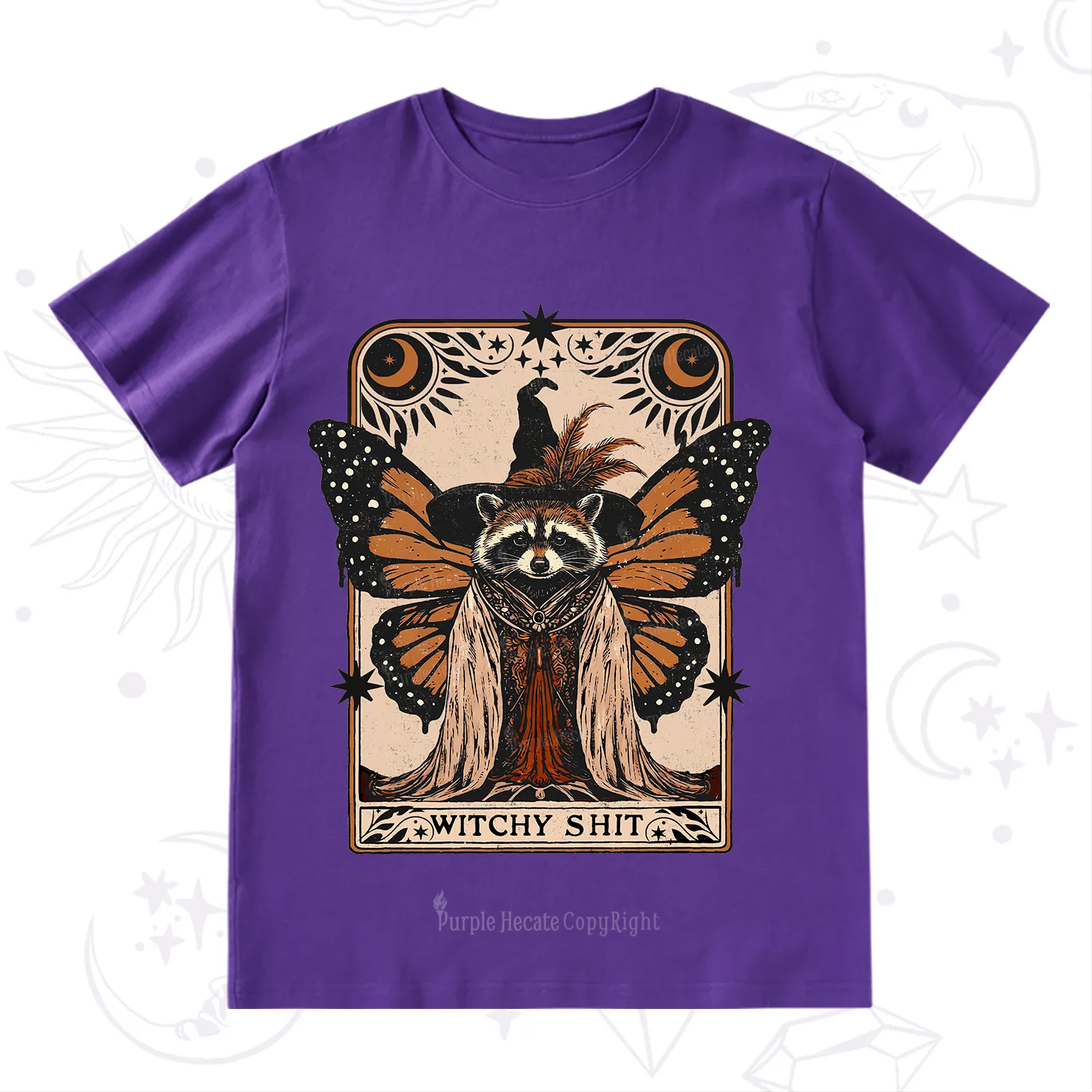 Purplehecate Witchy Shit Raccoon T-Shirt