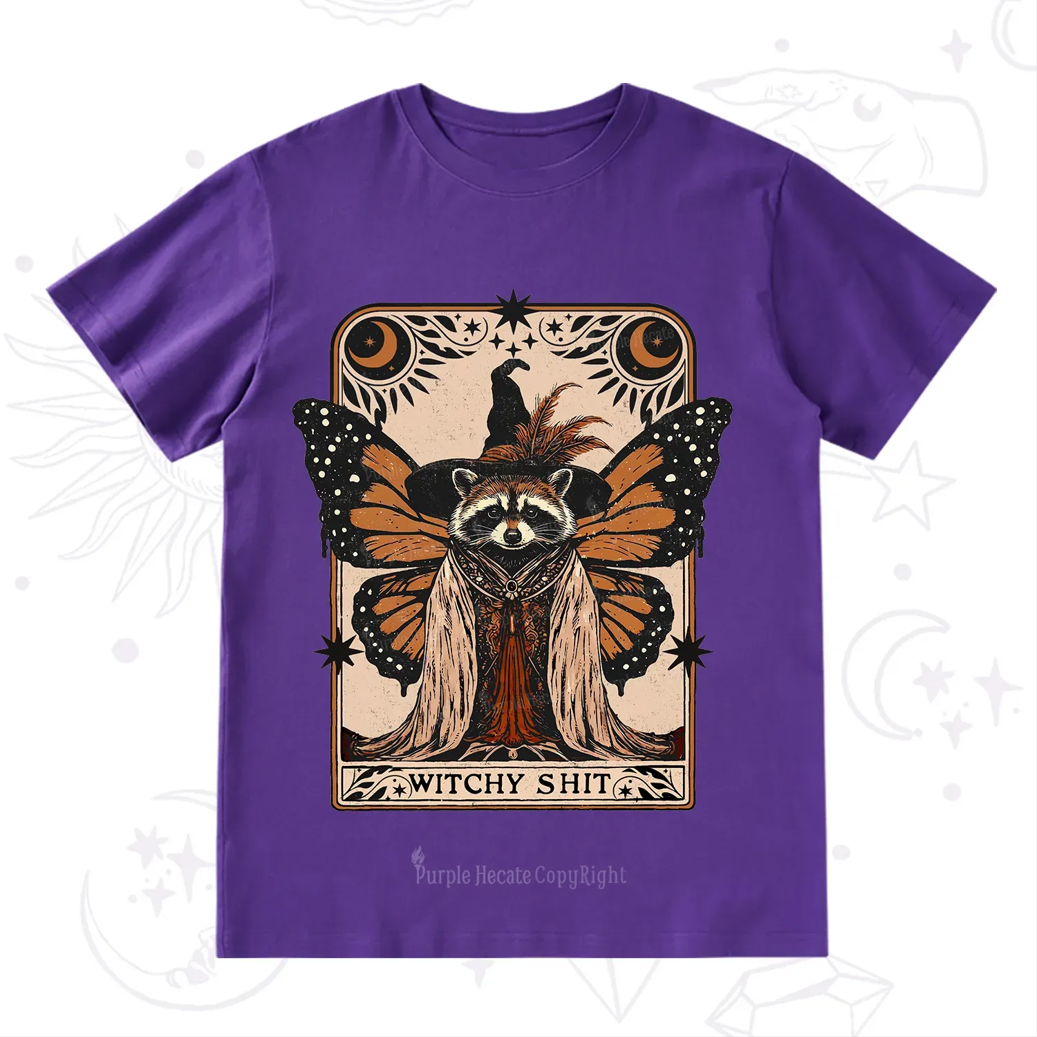 Purplehecate Witchy Shit Raccoon T-Shirt