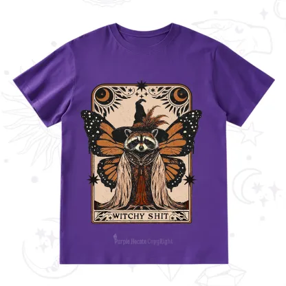 Purplehecate Witchy Shit Raccoon T-Shirt