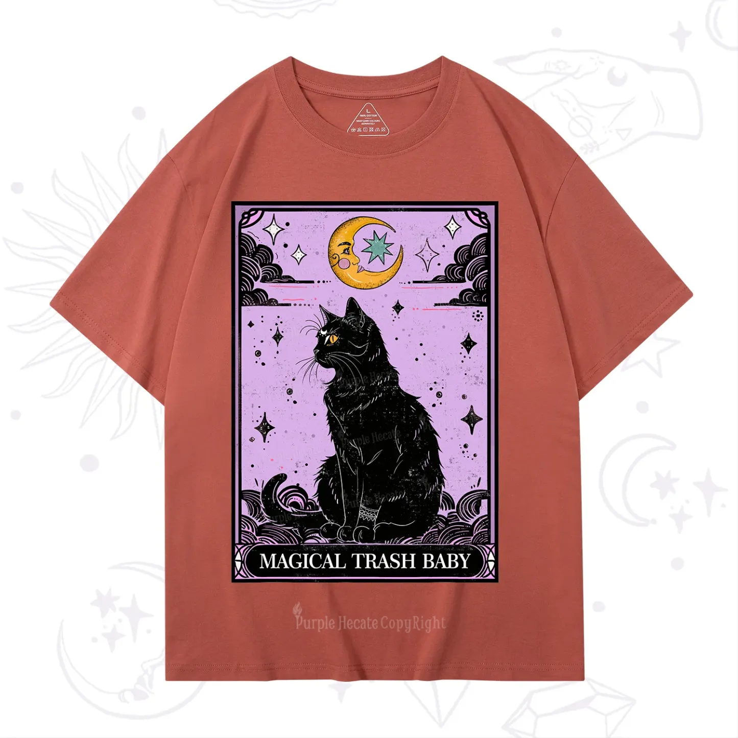 Purplehecate Magical Trash Baby Tarot Cat T-Shirt