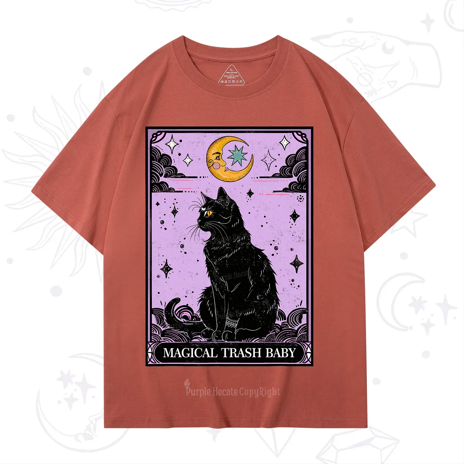 Purplehecate Magical Trash Baby Tarot Cat T-Shirt