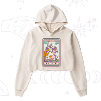 Purplehecate The Audacity Tarot Card Washed Cropped Hoodie