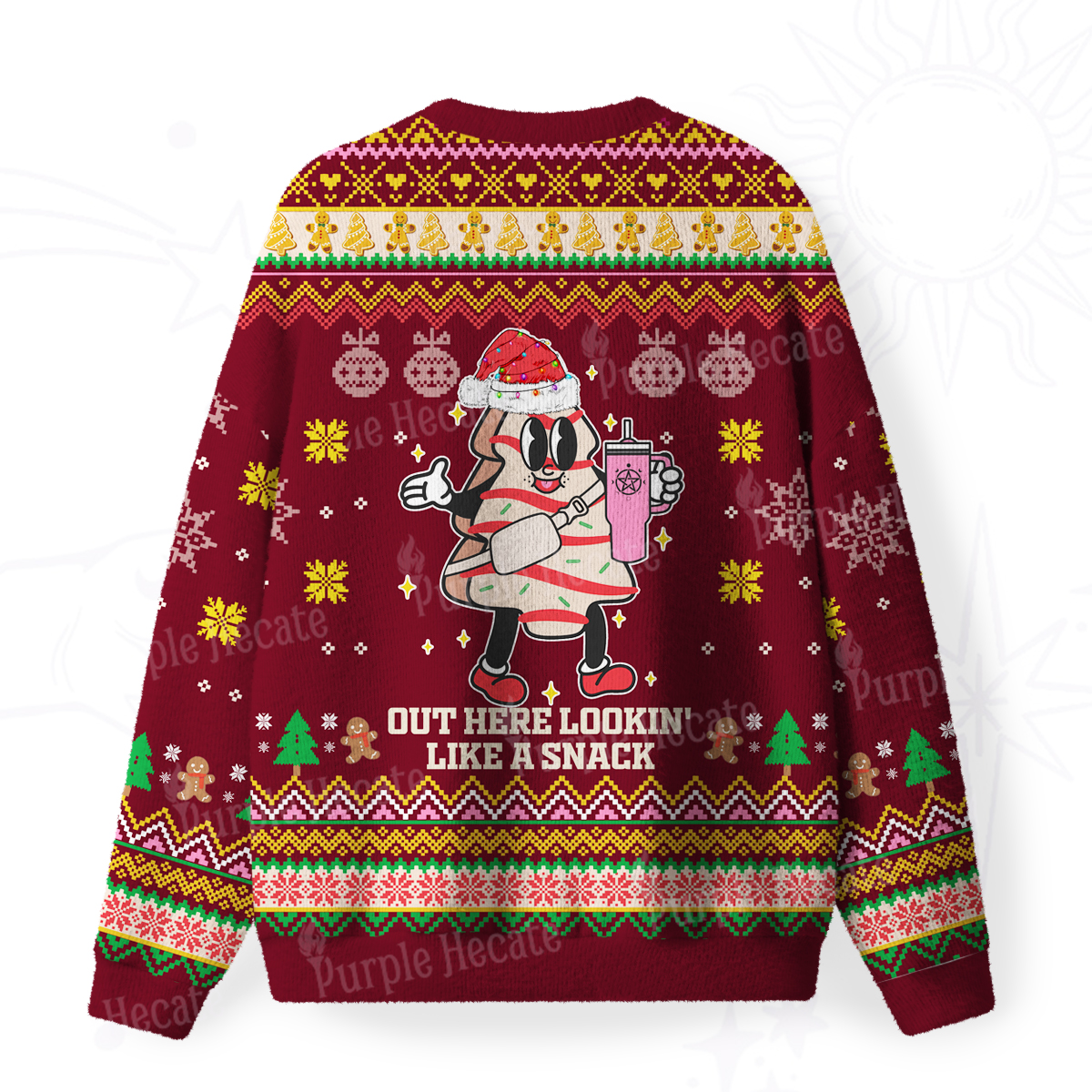 Purplehecate Out Here Lookin' Like A Snack Fuzzy Ugly Christmas Sweatshirt