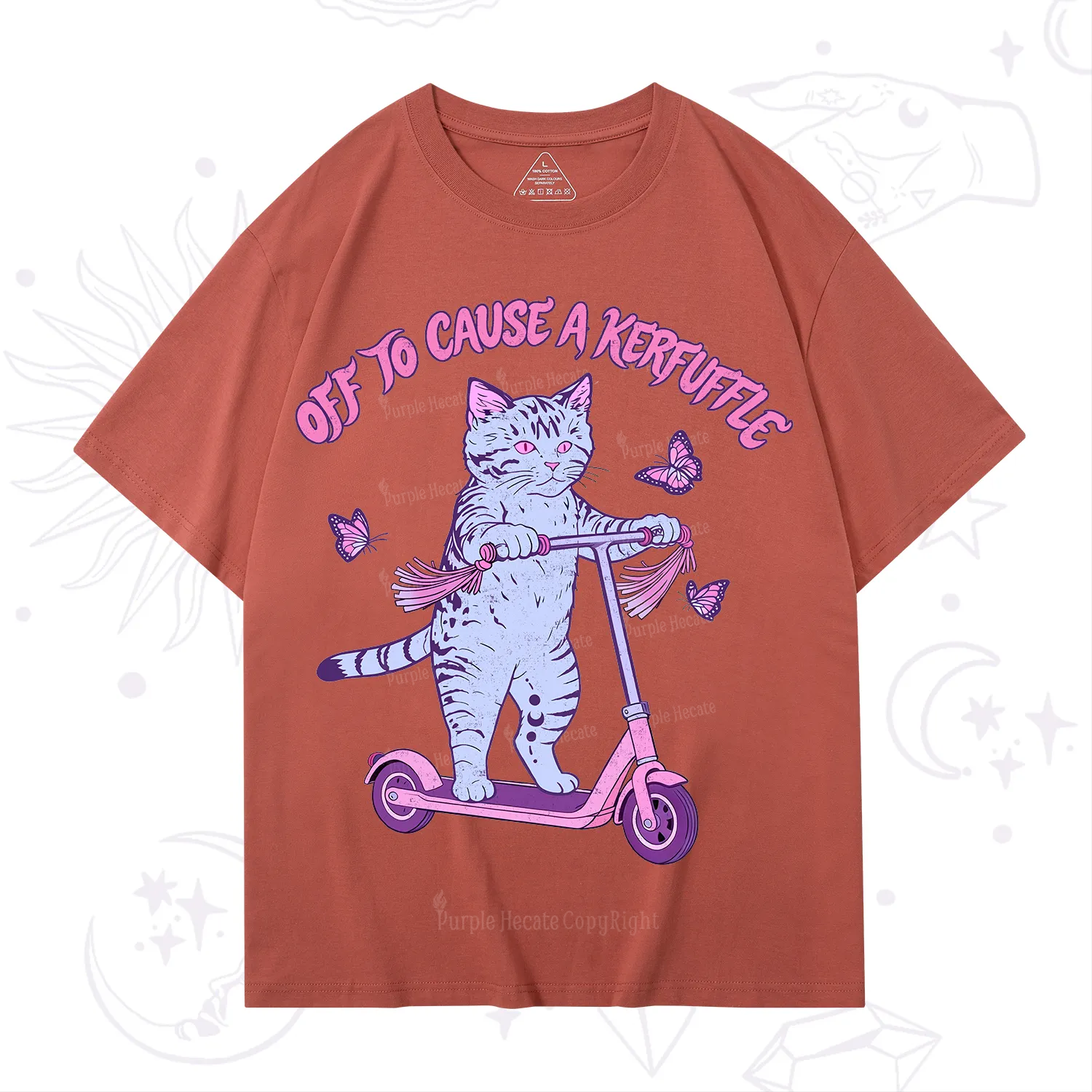 Purplehecate Off To Cause A Kerfuffle Cat T-Shirt