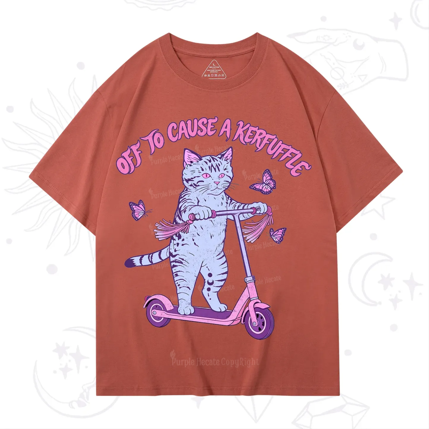Purplehecate Off To Cause A Kerfuffle Cat T-Shirt