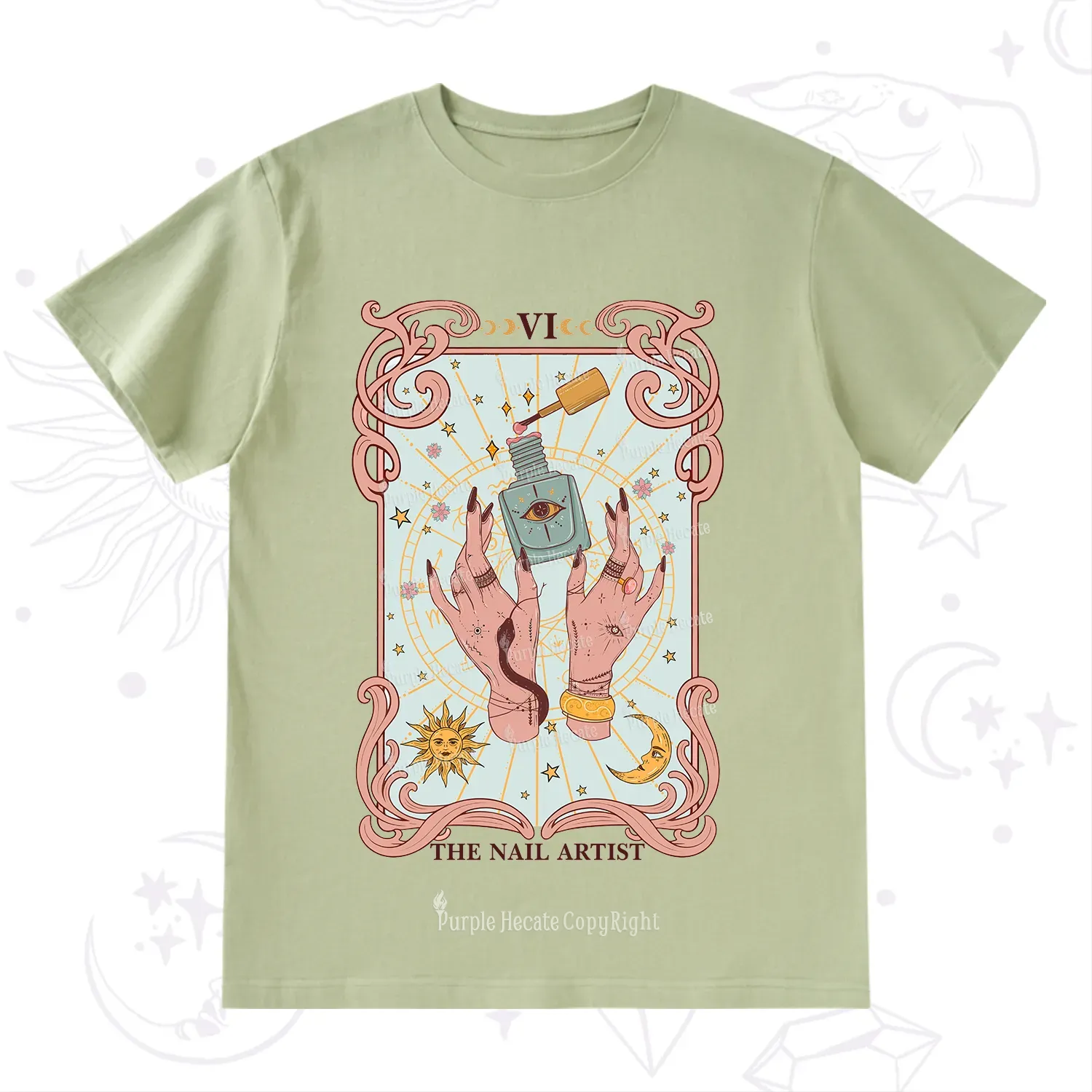 Purplehecate The Nail Artist Tarot T-Shirt
