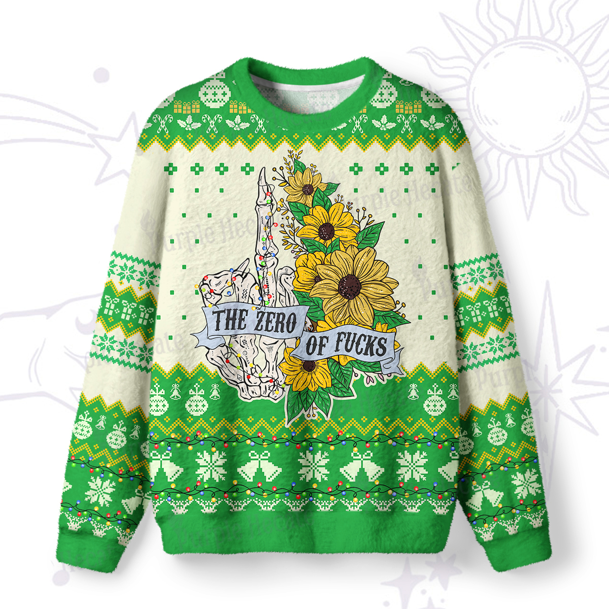 Purplehecate The Zero Of Fucks Ugly Christmas Sweatshirts