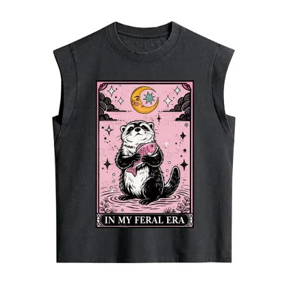 Purplehecate The In My Feral Era Tarot Otter Vintage Washed Tank