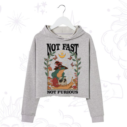 Purplehecate Not Fast Not Furious Crop Hoodie