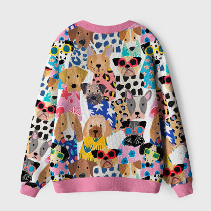 Purplehecate Puppy Parade Ugly Ugly Cardigan Sweaters