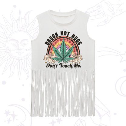 Purplehecate Drugs Not Hugs Fringe Tank Top