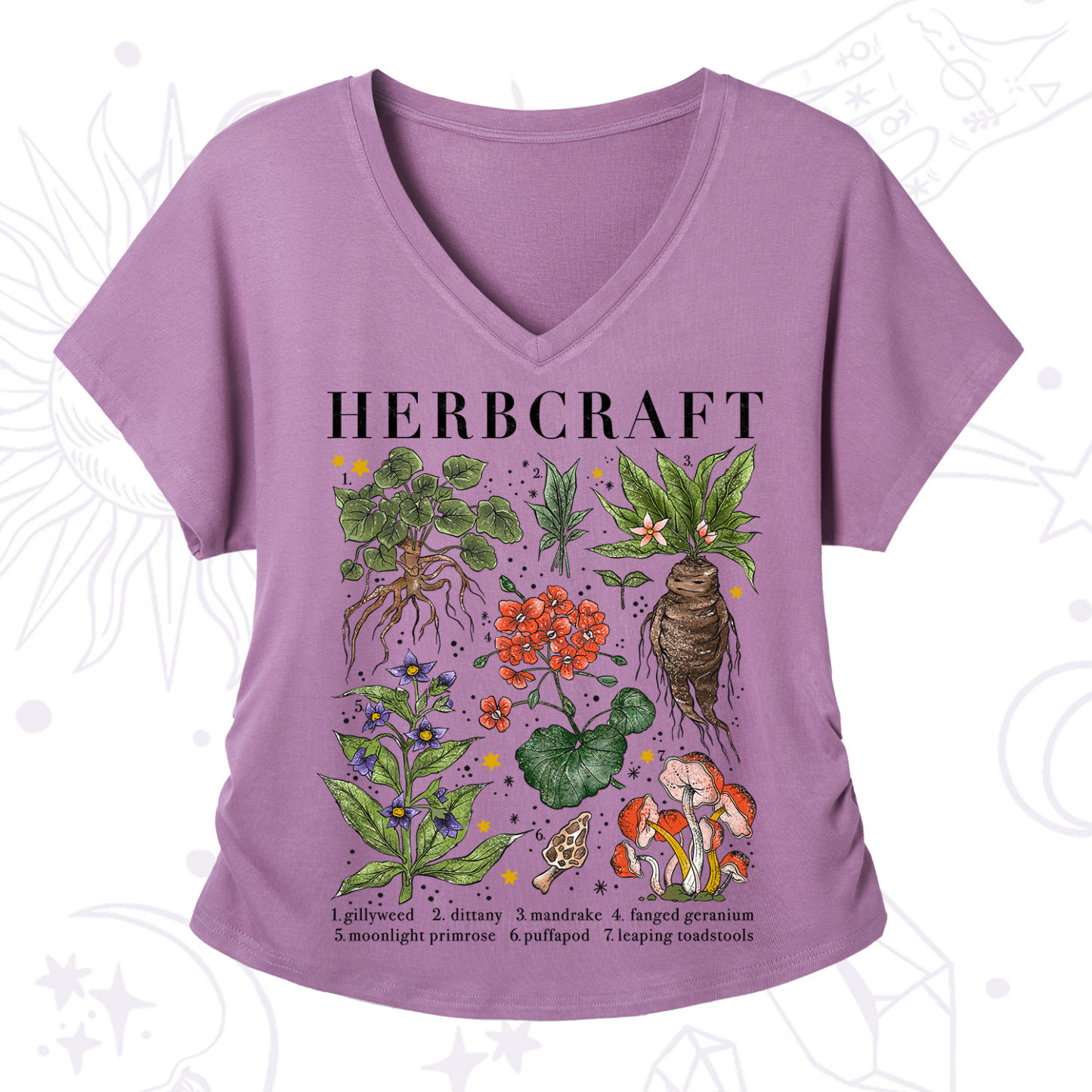 Purplehecate Magical Herbcraft V-Neck T-Shirt