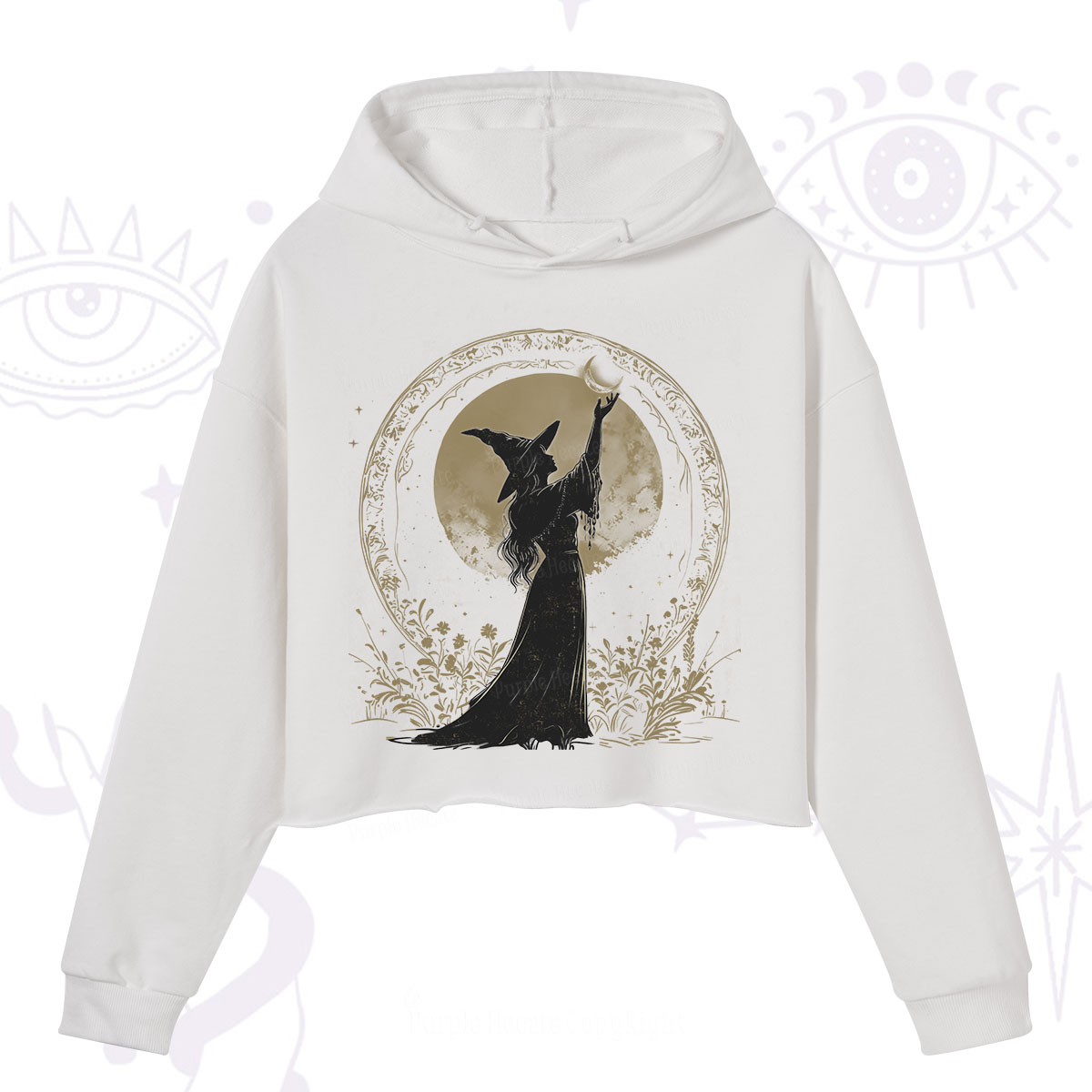 Purplehecate The Moon Witch Crop Hoodie